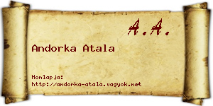 Andorka Atala névjegykártya